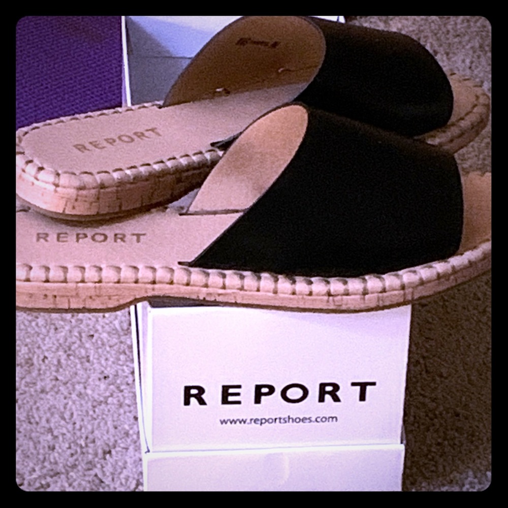 Black Leather Slide